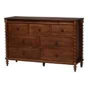Baxton Studio Neviah 7-Drawer Dresser, Walnut Brown Baxton Studio restaurant furniture, hotel furniture, commercial furniture, wholesale bedroom furniture, wholesale dresser, classic dresser